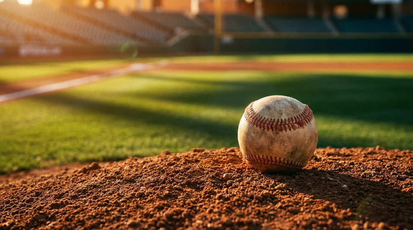 Baseball auf dem Pitcher